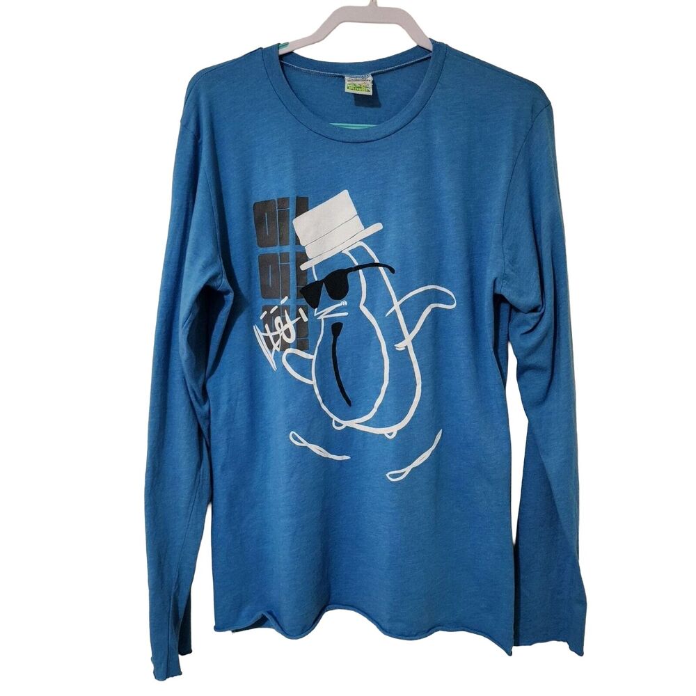 Vtg Teenage Millionaire XL Blue Y2K Penguin Graphic Tee Hollywood USA Made Rare